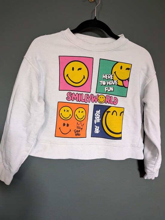Zara Other - Zara White Sweatshirt Collab With Smiley World Girls 11-12